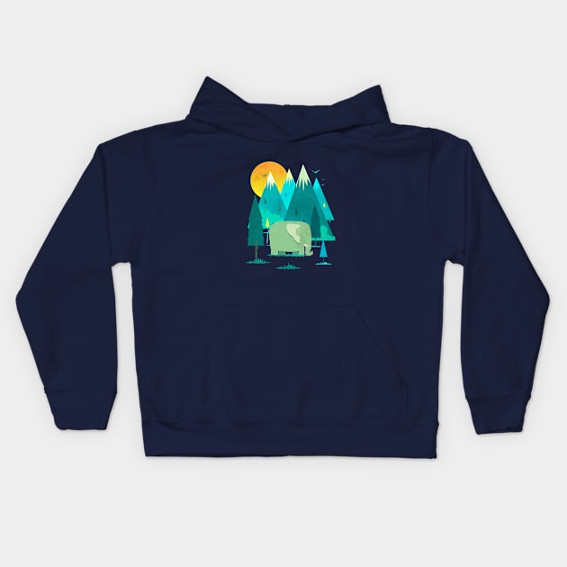 Elephant by The Mountain Kids Hoodie by Goldquills